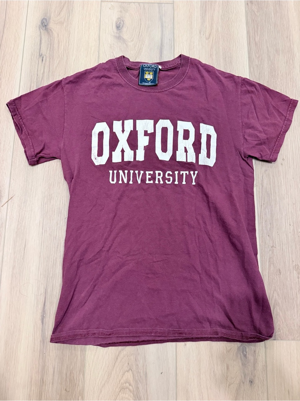 Vintage Oxford University Women’s Short Sleeve Tee - Maroon